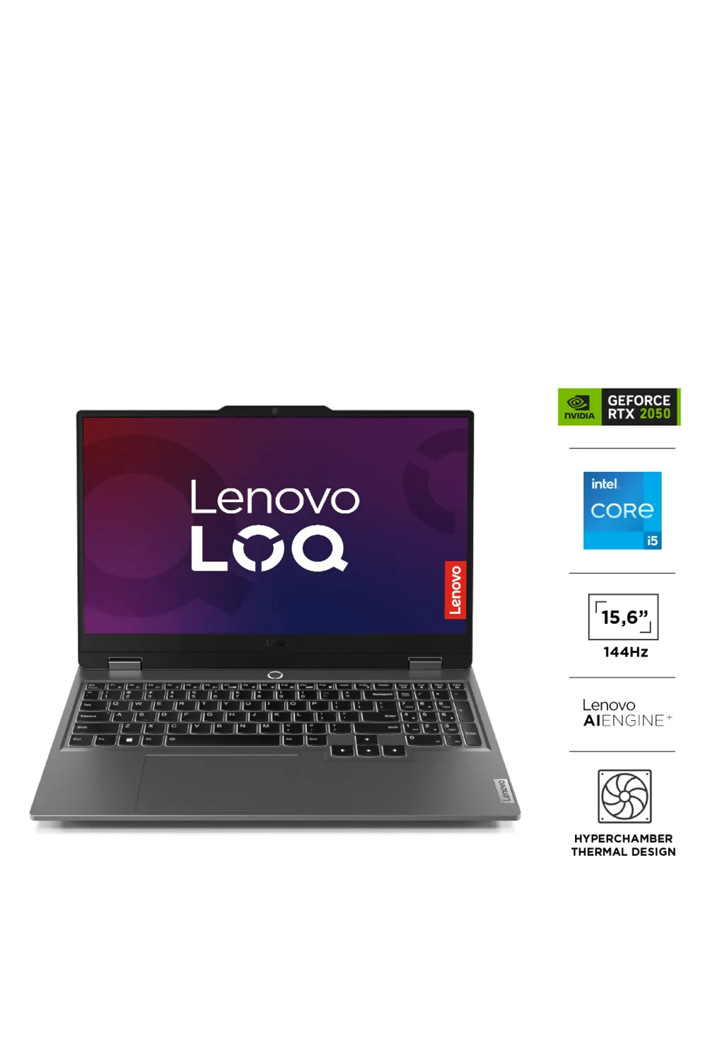 LENOVO Notebook Gamer LOQ i5-12450HX 8GB RAM 512GB SSD RTX 2050 15