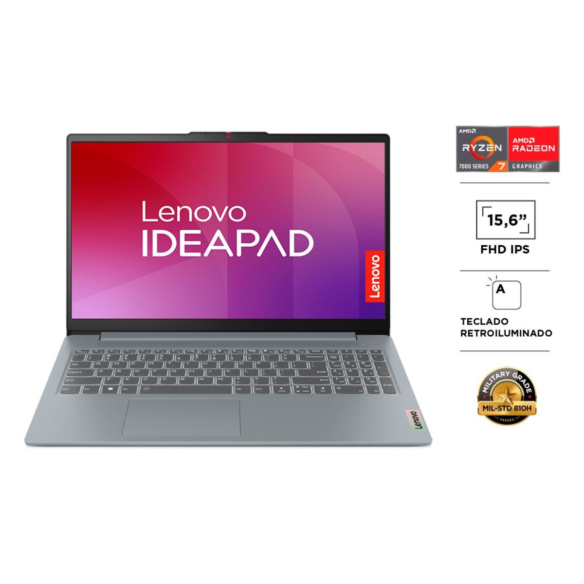 LENOVO - Notebook Ideapad Slim 3 AMD Ryzen 7 16GB RAM 512GB SSD 15,6" FHD IPS Retroiluminado Lenovo
