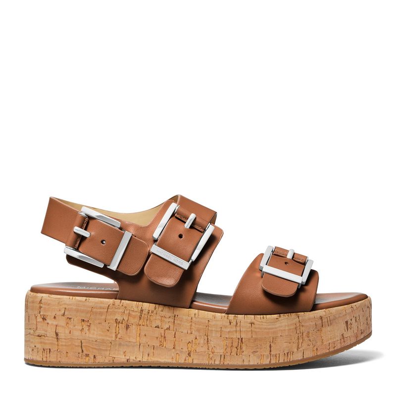 MICHAEL KORS - Sandalia Mujer Cuero Café Michael Kors