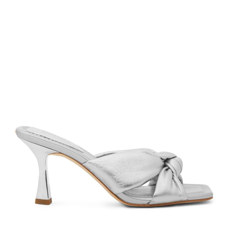 MICHAEL KORS - Sandalia Mujer Cuero Plateado Michael Kors