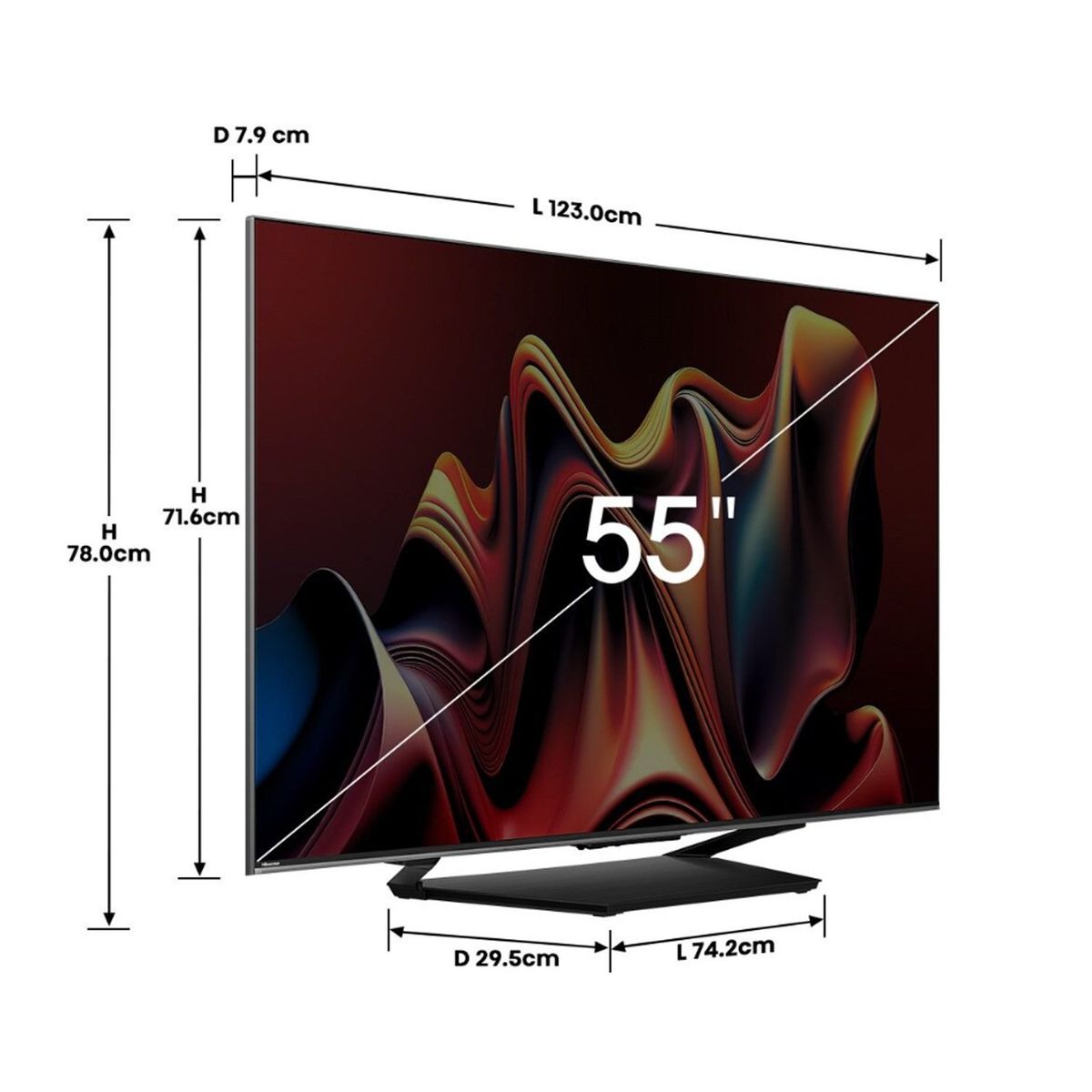 HISENSE - Mini LED Smart TV 55" U7N 4K Ultra HD Google TV 144 Hz Hisense