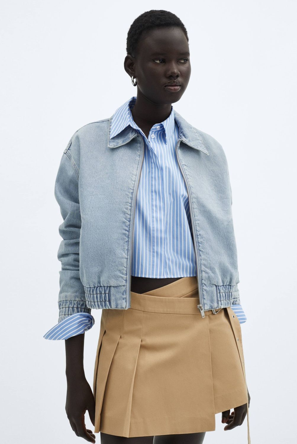 MANGO - Chaqueta Bomber Vaquera Mujer Mango