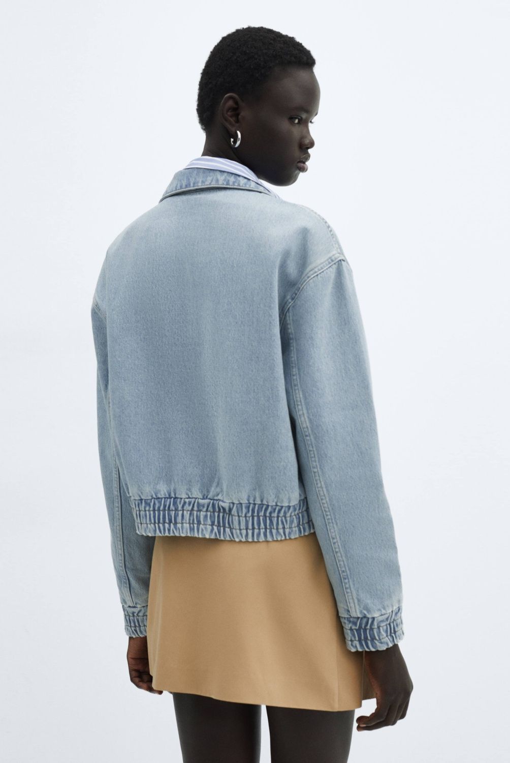 MANGO - Chaqueta Bomber Vaquera Mujer Mango