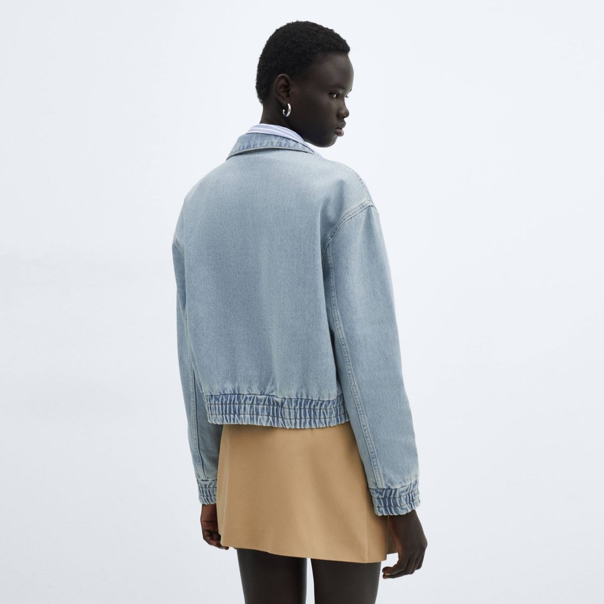 MANGO - Chaqueta Bomber Vaquera Mujer Mango