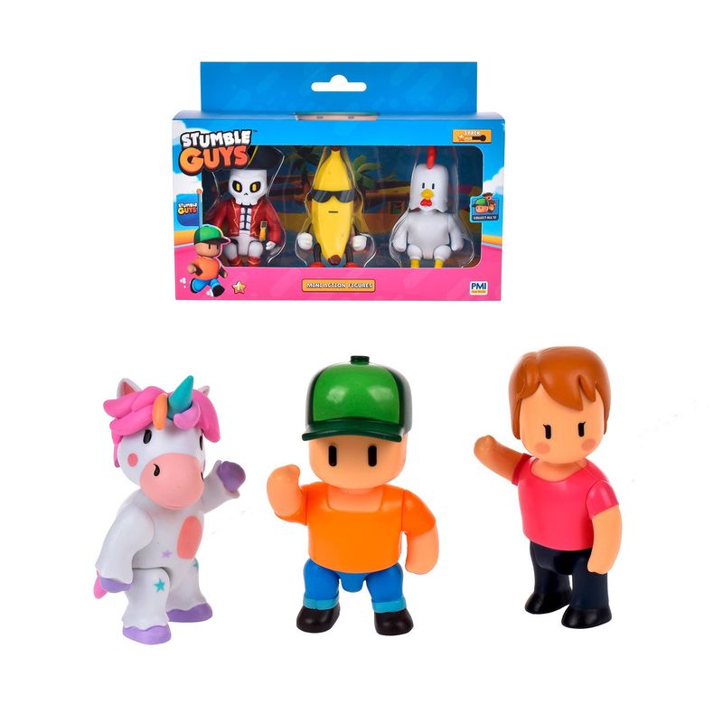 STUMBLE GUYS - Pack 3 Figuras 8 Cms Articuladas Stumble Guys