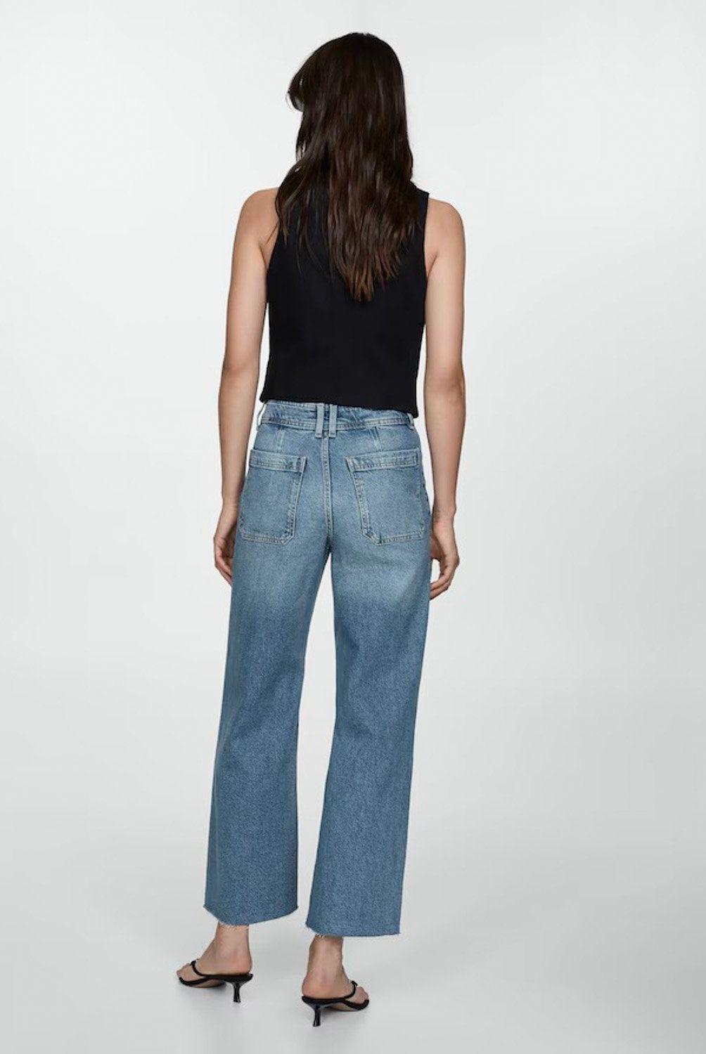 MANGO - Jeans Catherin Culotte Tiro Alto Mujer Mango