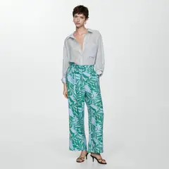 MANGO - Pantalón Estampado Lazo Mujer