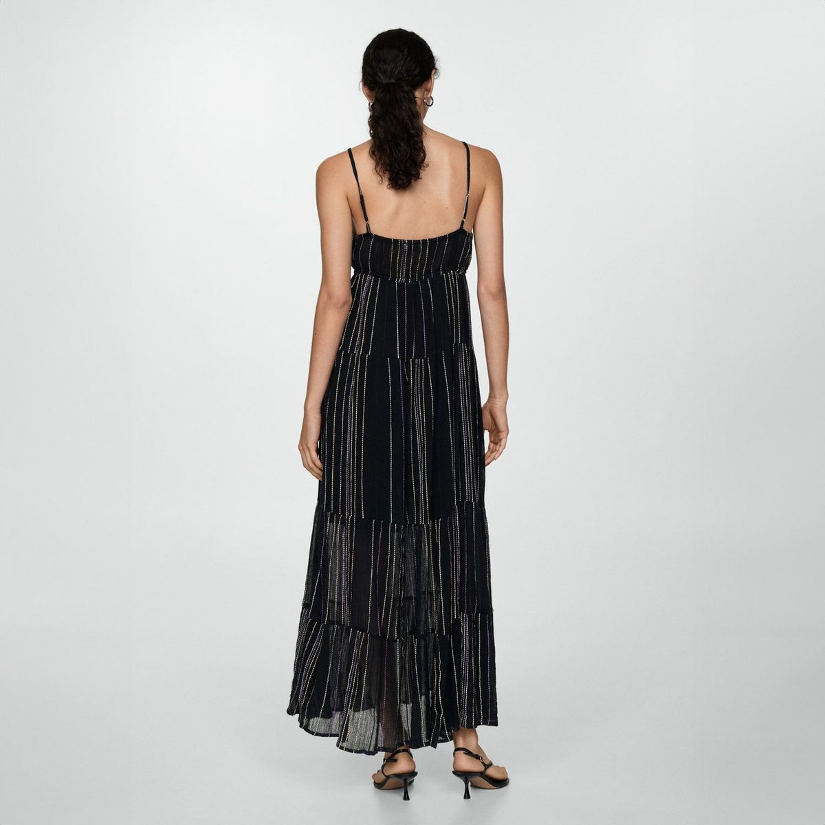 MANGO - Vestido Tirantes Costuras Decorativas Mujer Mango