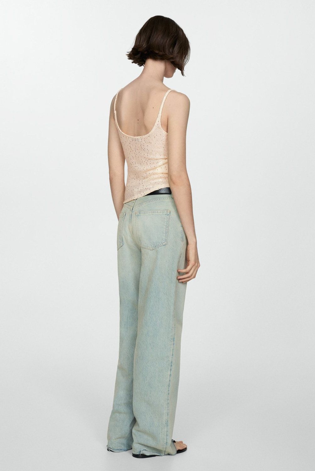 MANGO - Top Tirantes Lentejuelas Mujer Mango