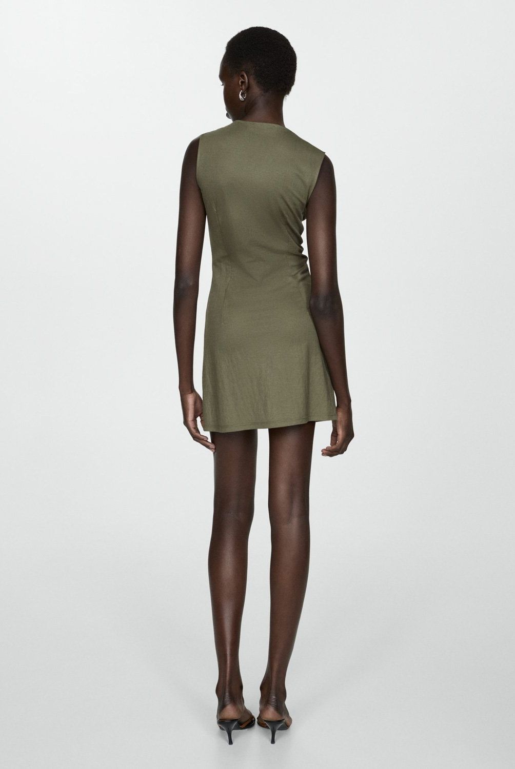 MANGO - Vestido Corto Botones Mujer Mango