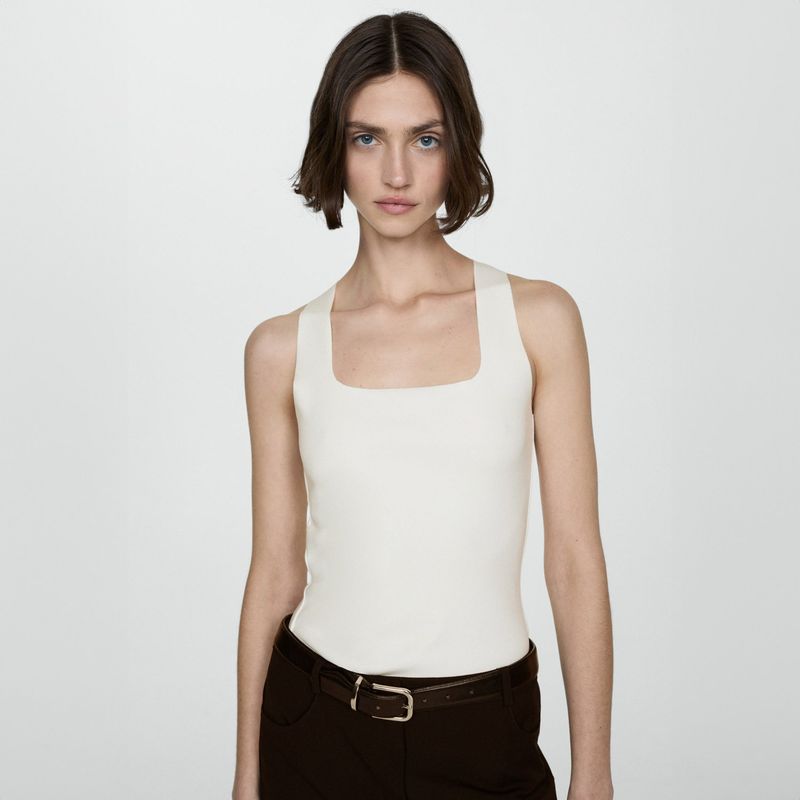 MANGO - Top Tirantes Anchos Mujer Mango