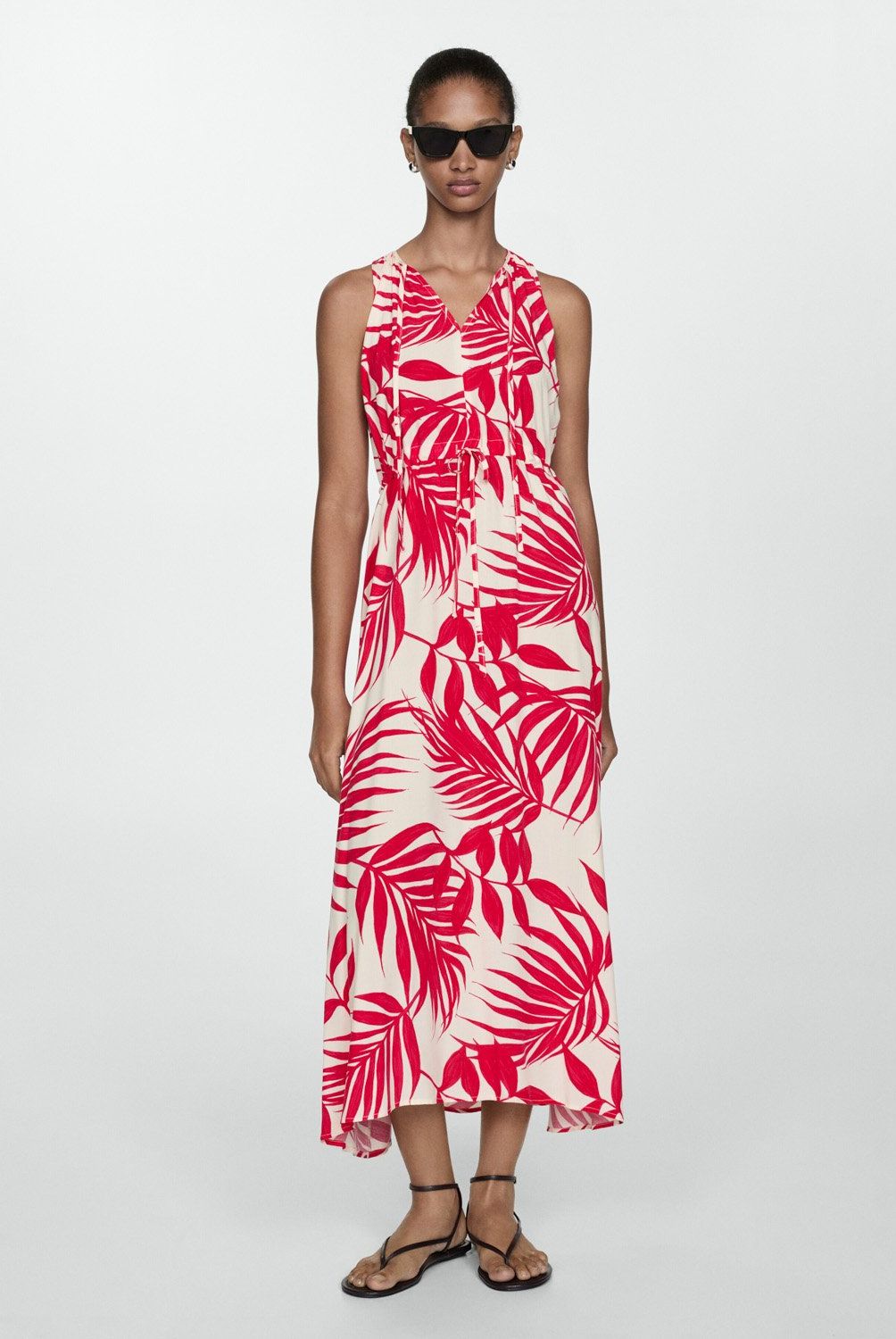 MANGO - Vestido Tropical Sin Mangas con Lazada Mujer Mango
