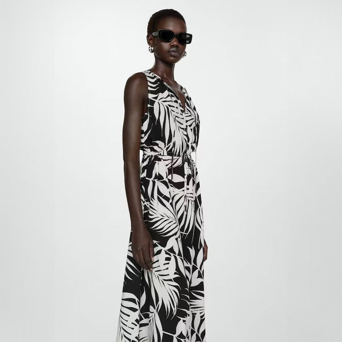 MANGO - Vestido Tropical Sin Mangas con Lazada Mujer Mango