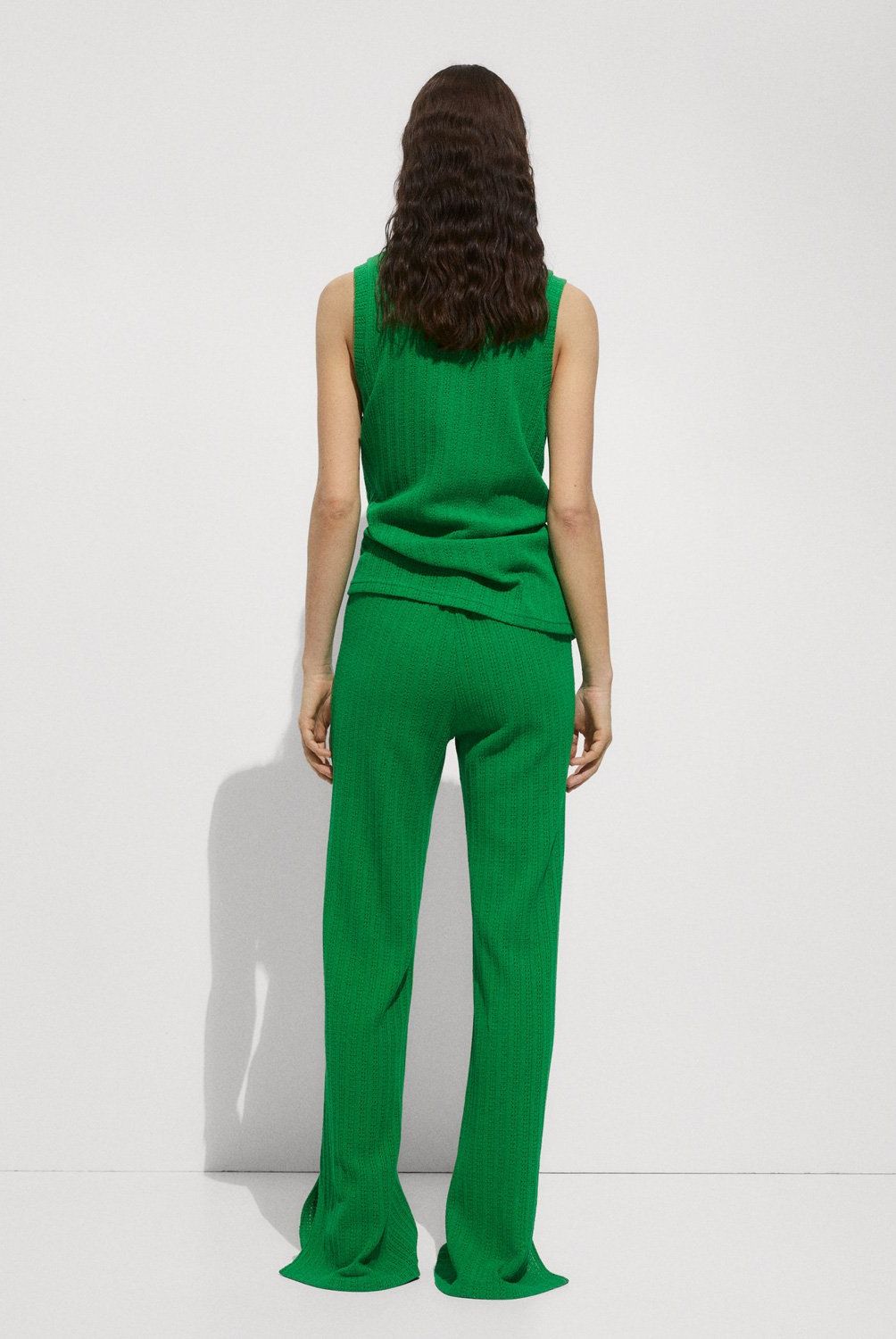 MANGO - Pantalón Recto Crochet Mujer Mango