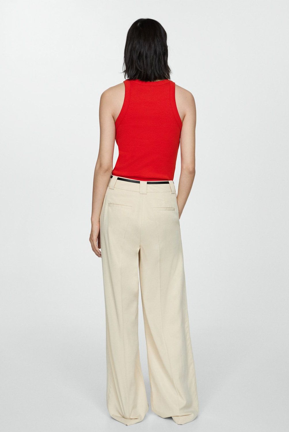 MANGO - Top Canalé Algodón Mujer Mango