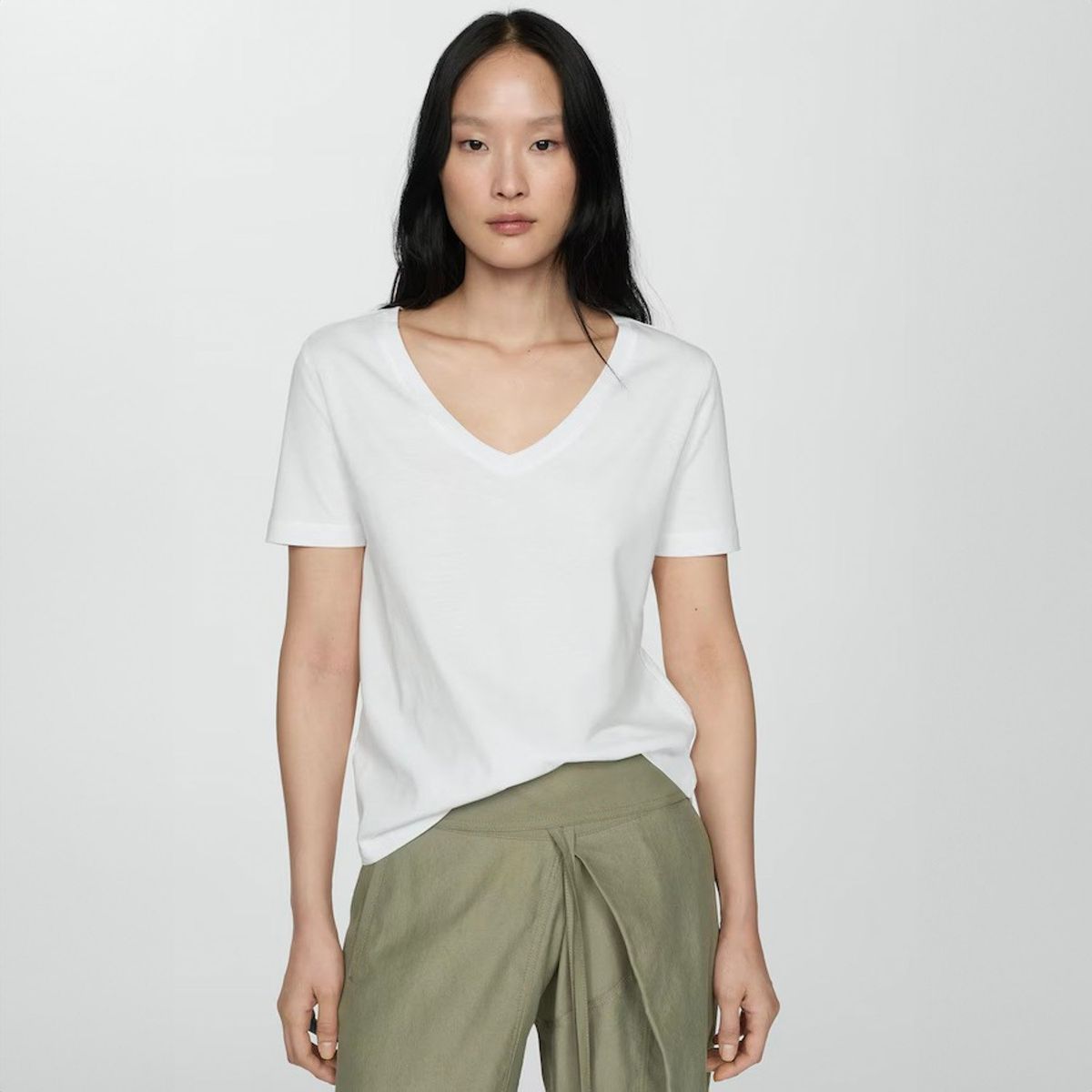 MANGO - Polera Manga Corta Mujer Mango