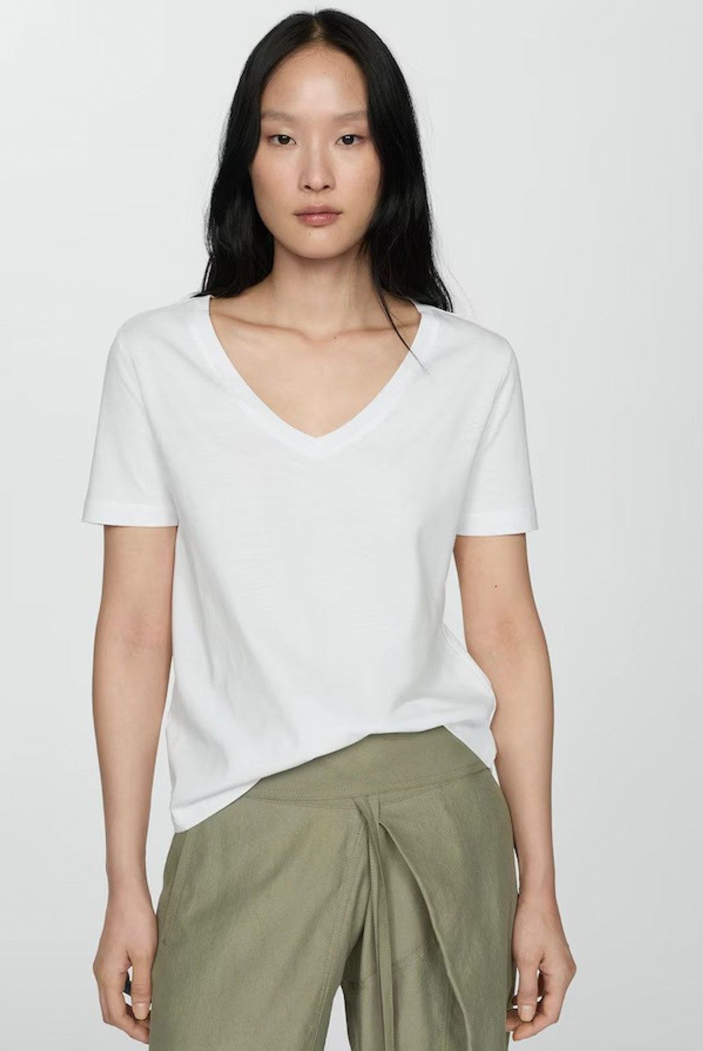 MANGO - Polera Manga Corta Mujer Mango