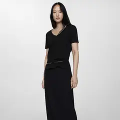 MANGO - Polera Manga Corta Mujer