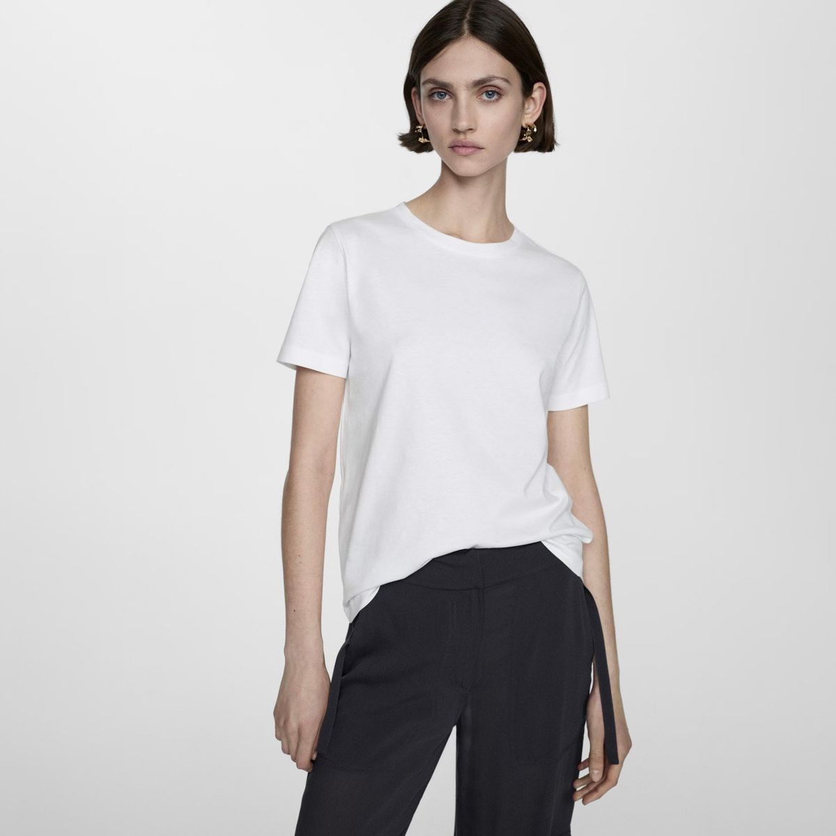 MANGO - Polera Manga Corta Mujer Mango