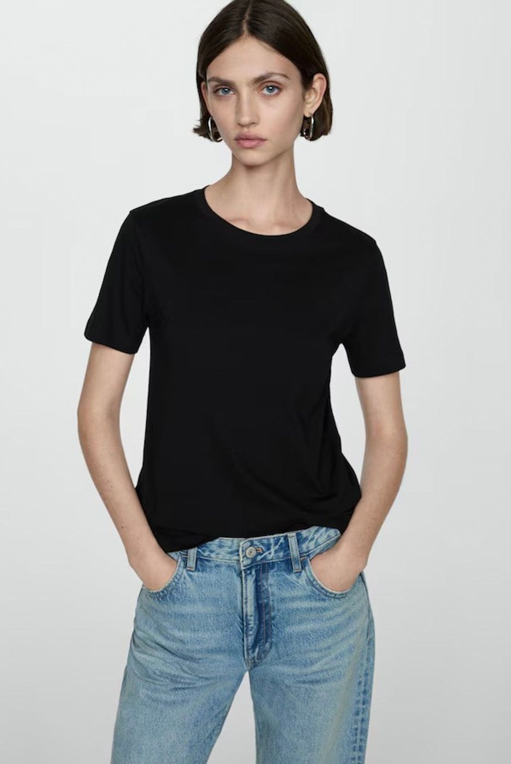 MANGO - Polera Manga Corta Mujer Mango
