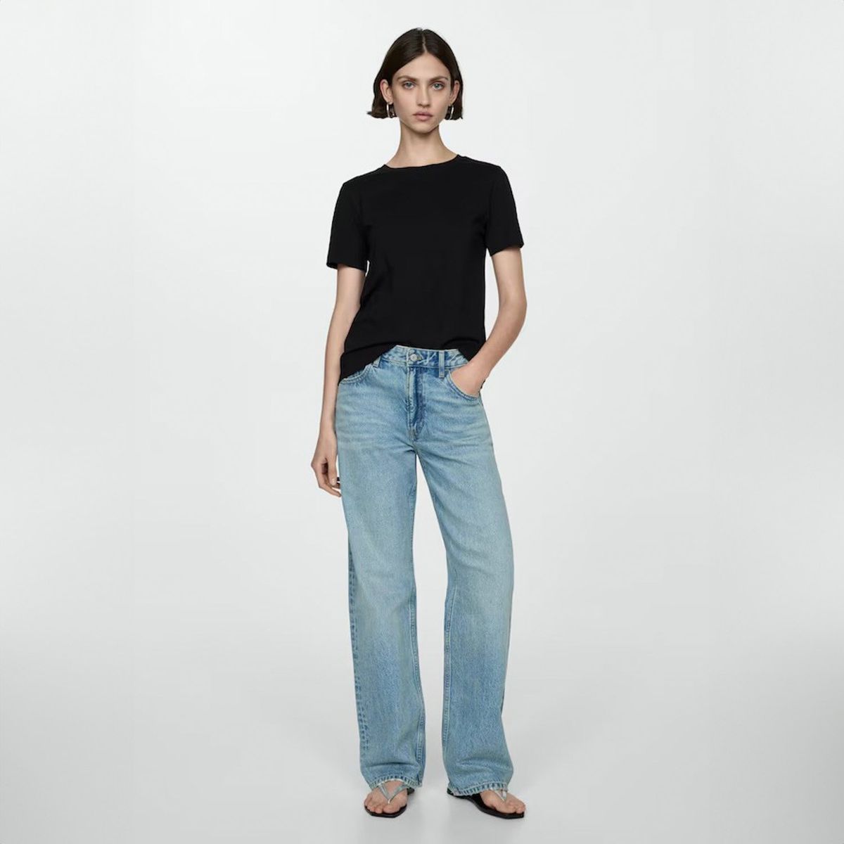 MANGO - Polera Manga Corta Mujer Mango