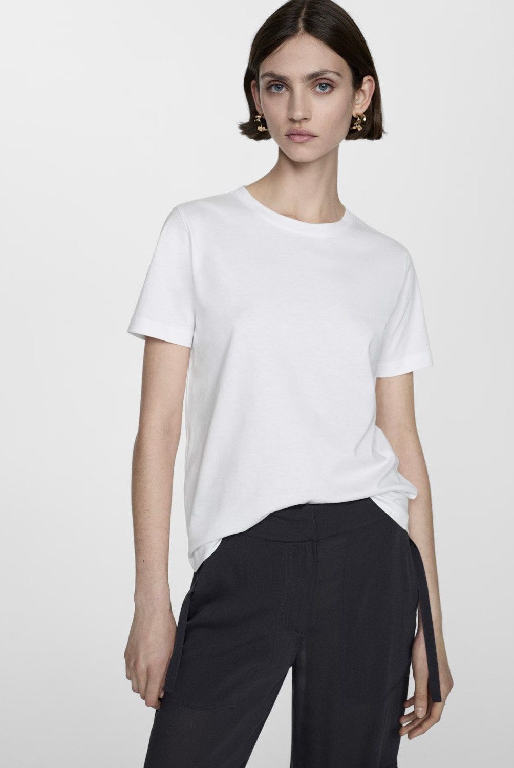 MANGO - Polera Manga Corta Mujer Mango