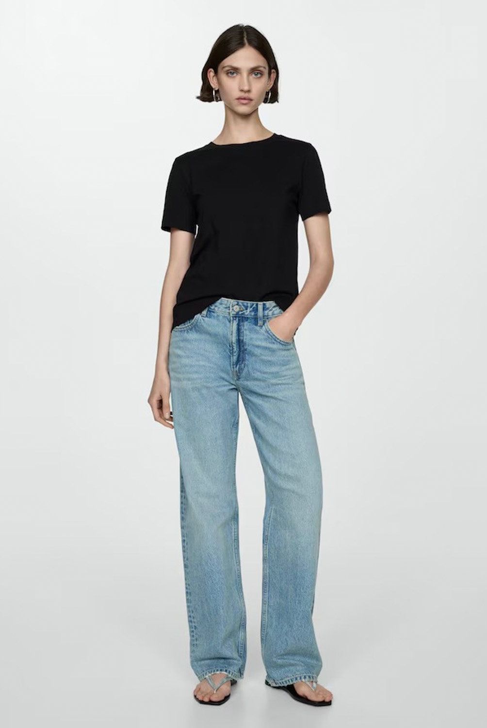 MANGO - Polera Manga Corta Mujer Mango