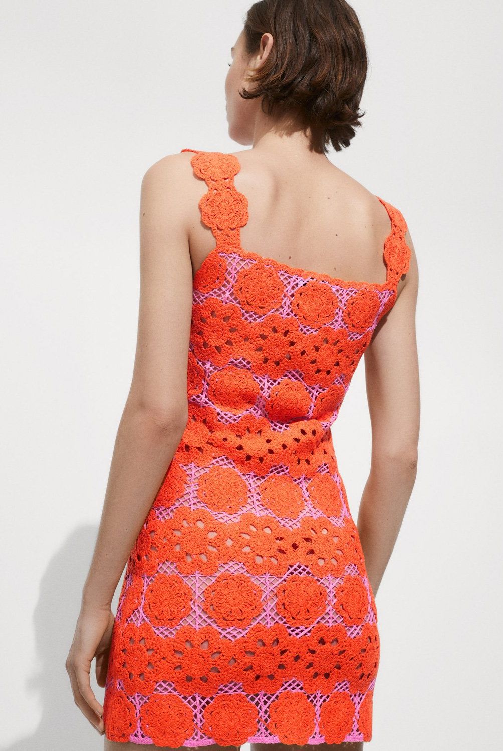 MANGO - Vestido Crochet Flores Mujer Mango
