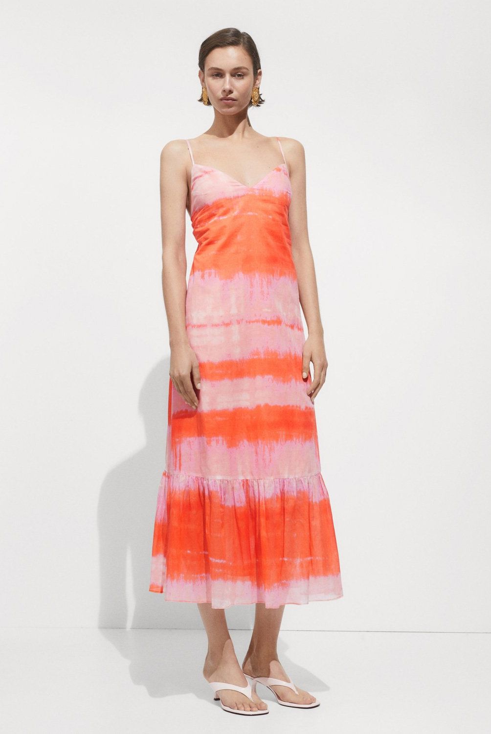 MANGO - Vestido Estampado Volante Mujer Mango