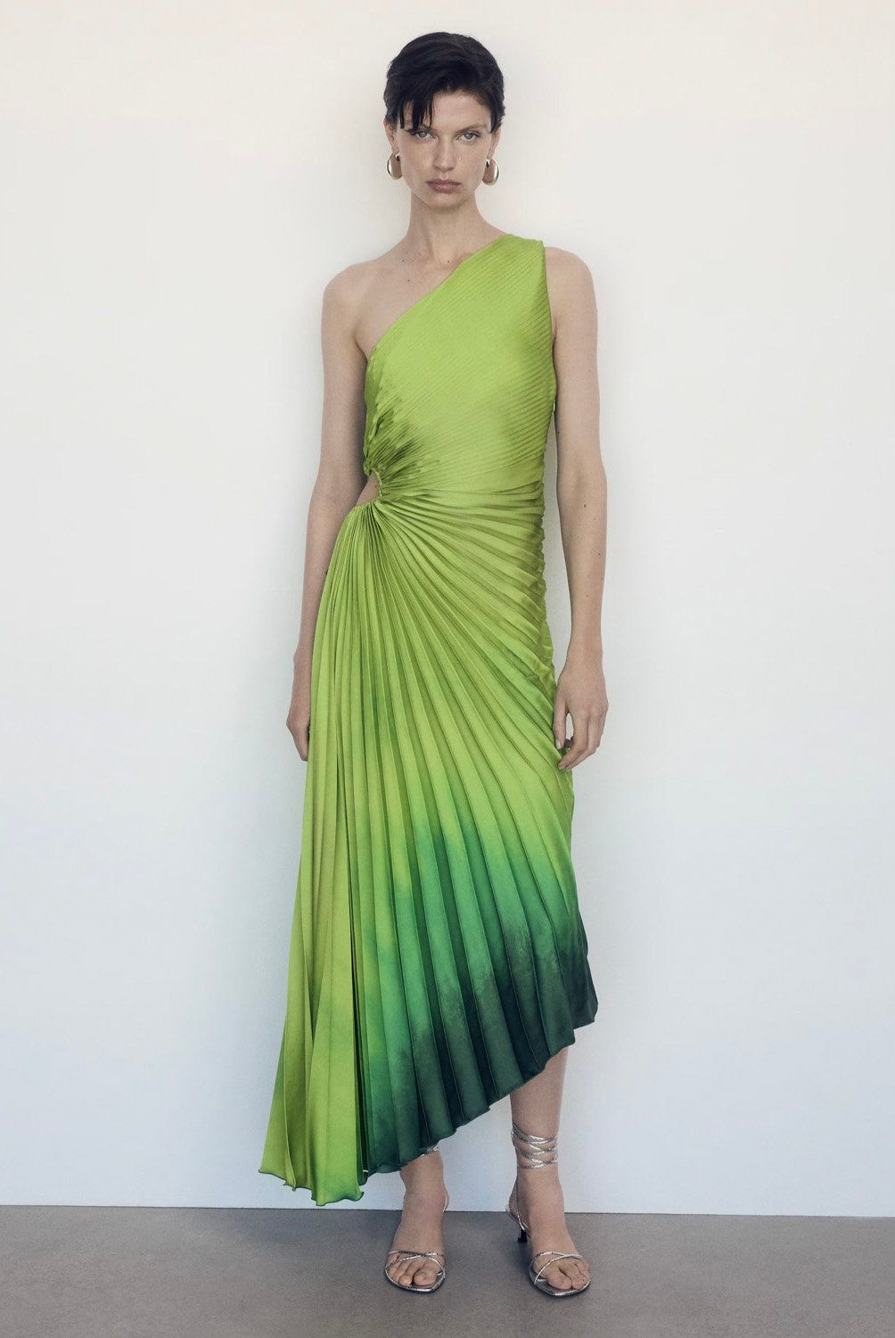 MANGO - Vestido Asimétrico Plisado Mujer Mango