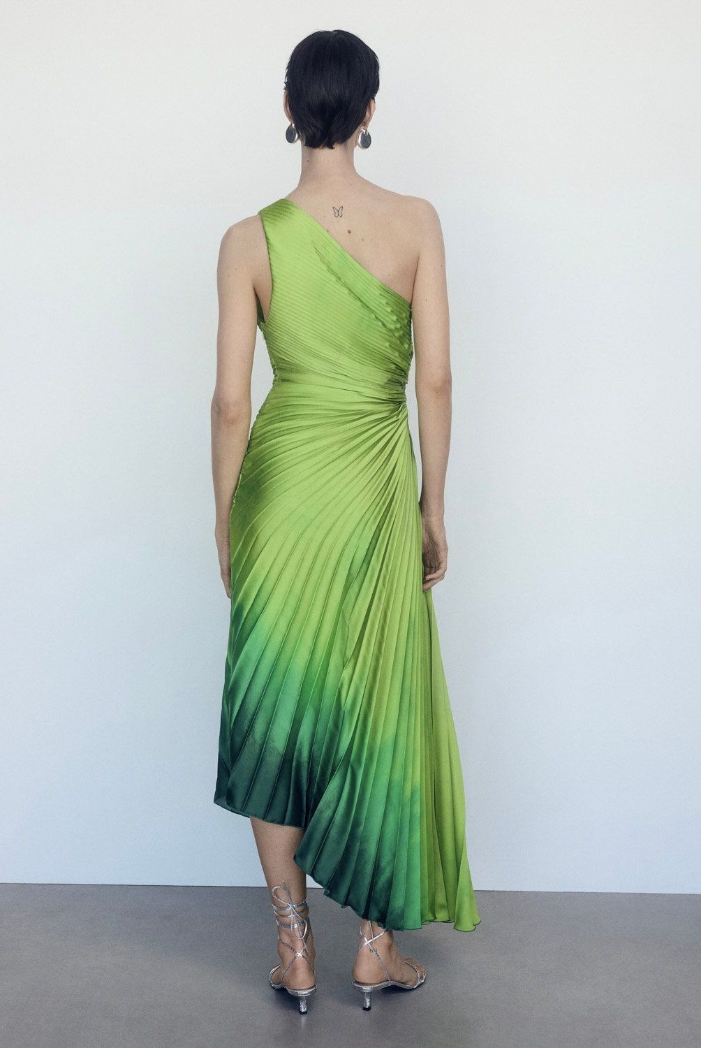 MANGO - Vestido Asimétrico Plisado Mujer Mango