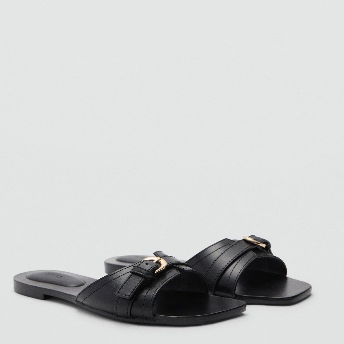 MANGO - Sandalia Mujer Negro Mango