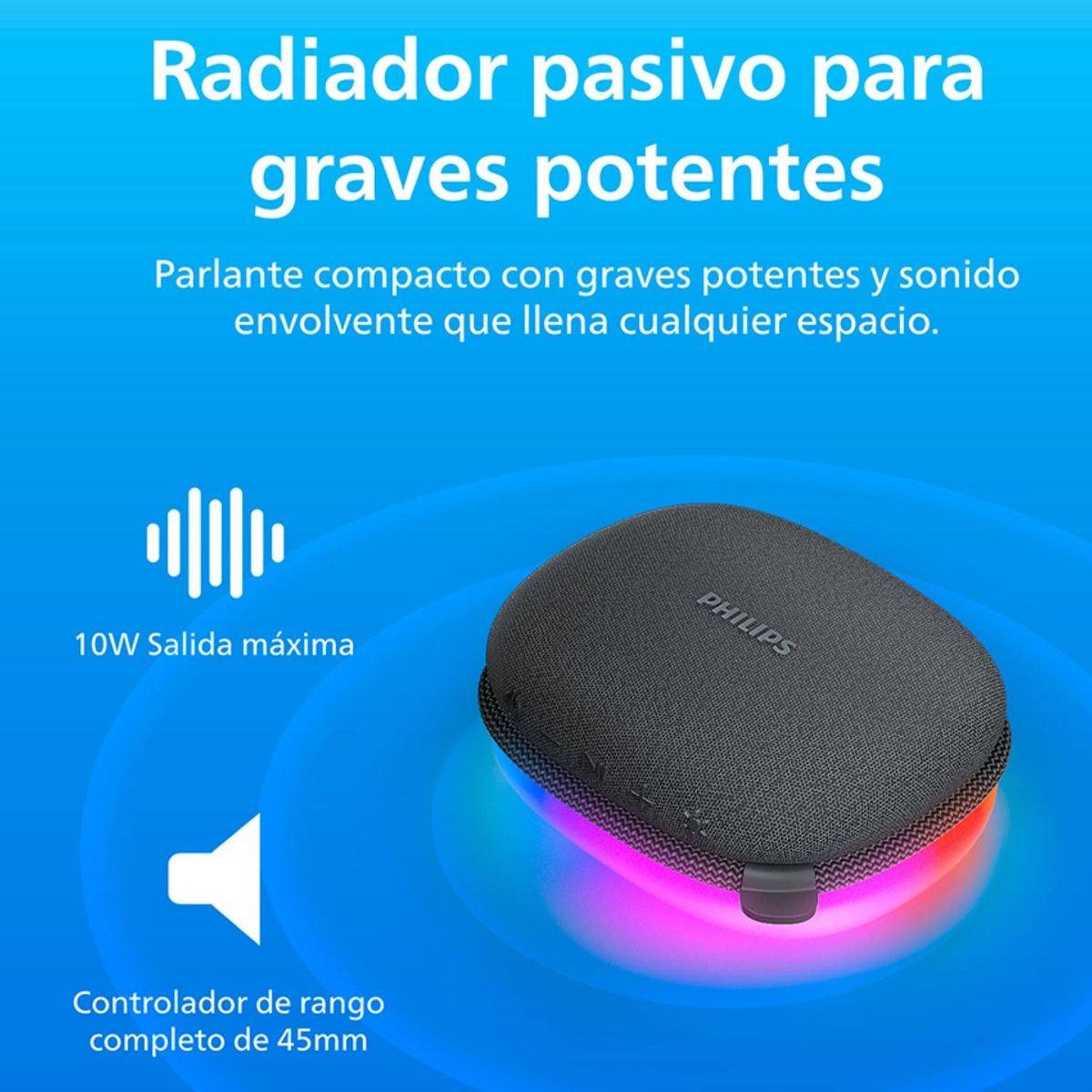 PHILIPS - Parlante Bluetooth con Luces Philips TAS2307