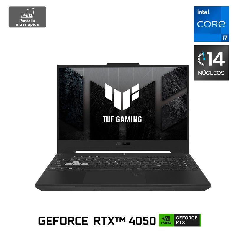 ASUS - NotebooksTUF Gaming F15 FX507 Intel Core i7 14 Nucleos NVIDIA GeForce RTX 4050 16Gb RAM 512GB SSD 16" FHD 144Hz Asus