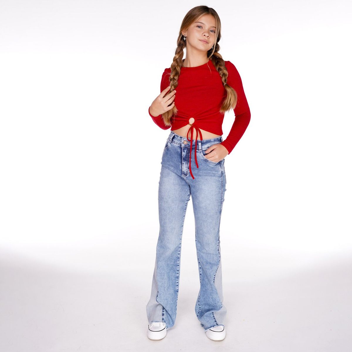 CACAO - Jeans Puka Niña Algodón Cacao