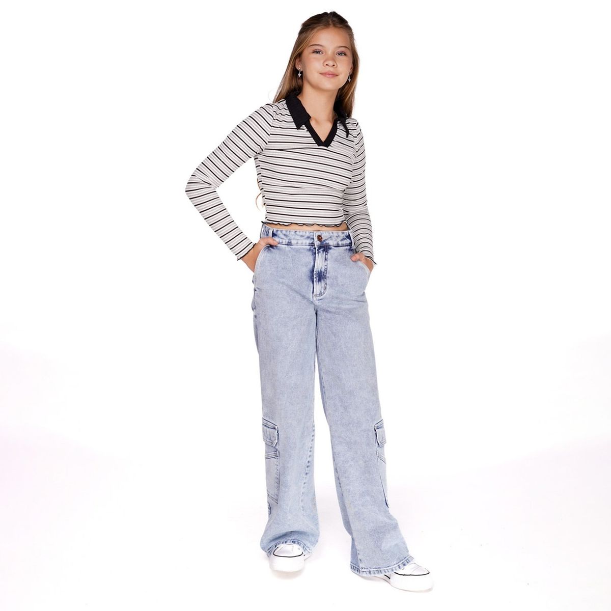 CACAO - Jeans Trina Niña Algodón Cacao