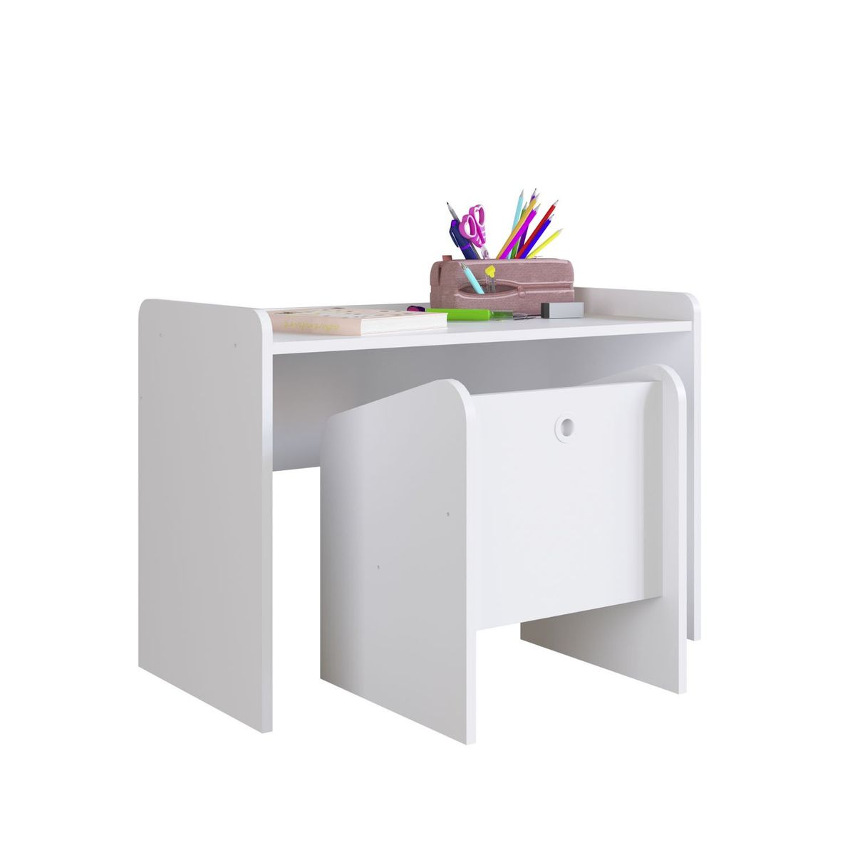 KIDSCOOL - Mesa Con Silla Montessori Blanco Kidscool