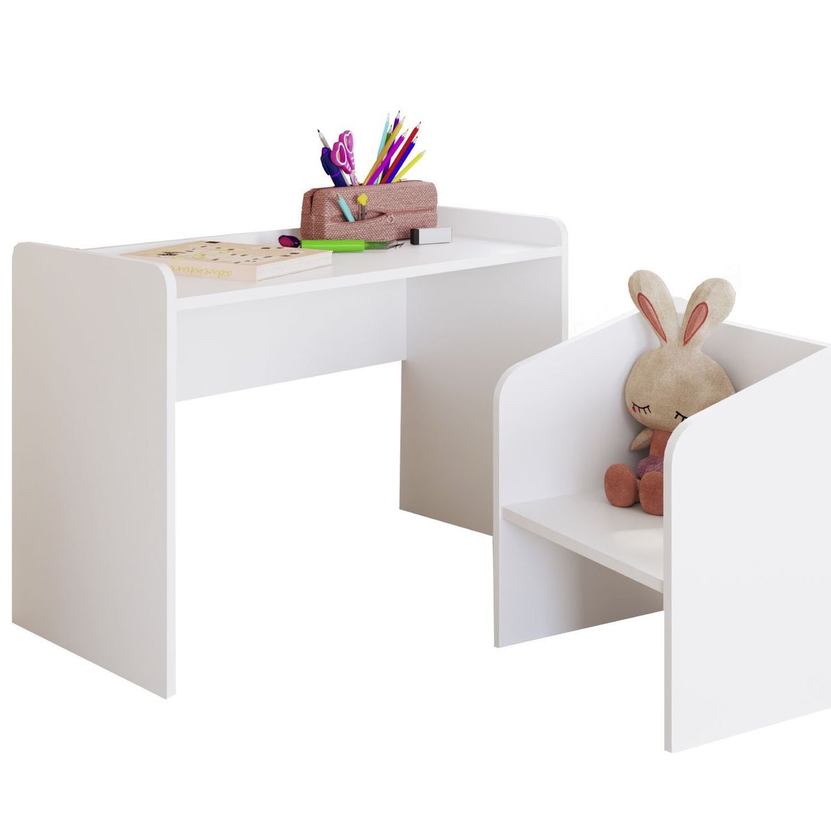 KIDSCOOL - Mesa Con Silla Montessori Blanco Kidscool