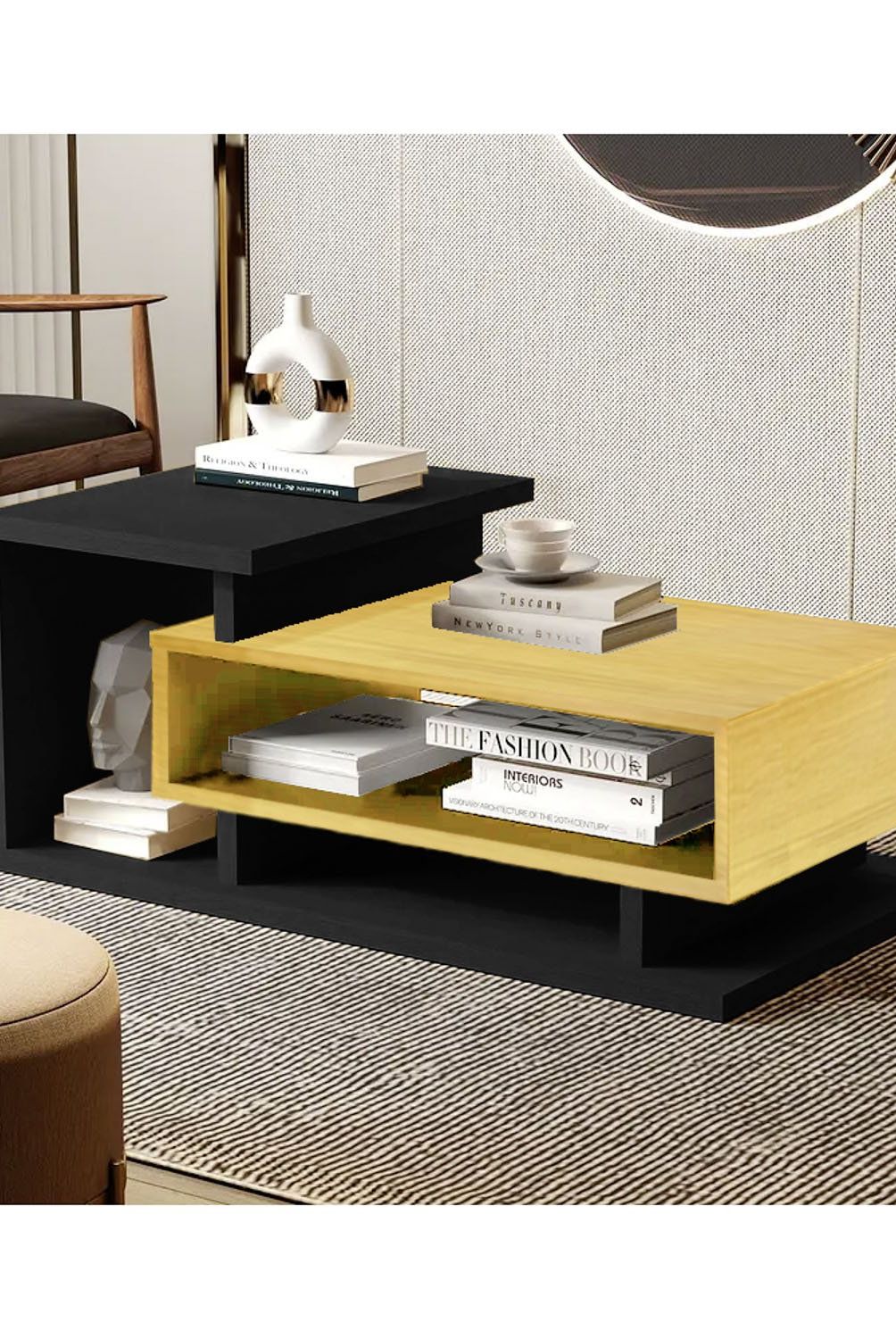 BE DESIGN - Mesa De Centro Boho Bicolor Carm Be Design
