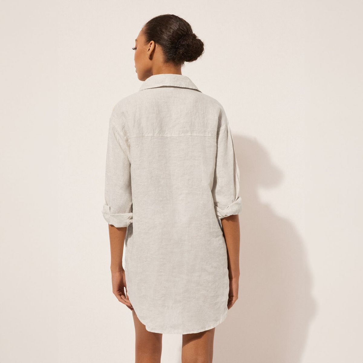 CALZEDONIA - Camisa de Lino Larga de Playa para Mujer