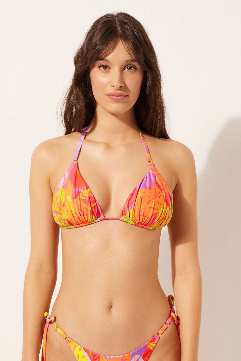 CALZEDONIA - Top de Bikini Triángulo Tropical Pop Mujer Calzedonia
