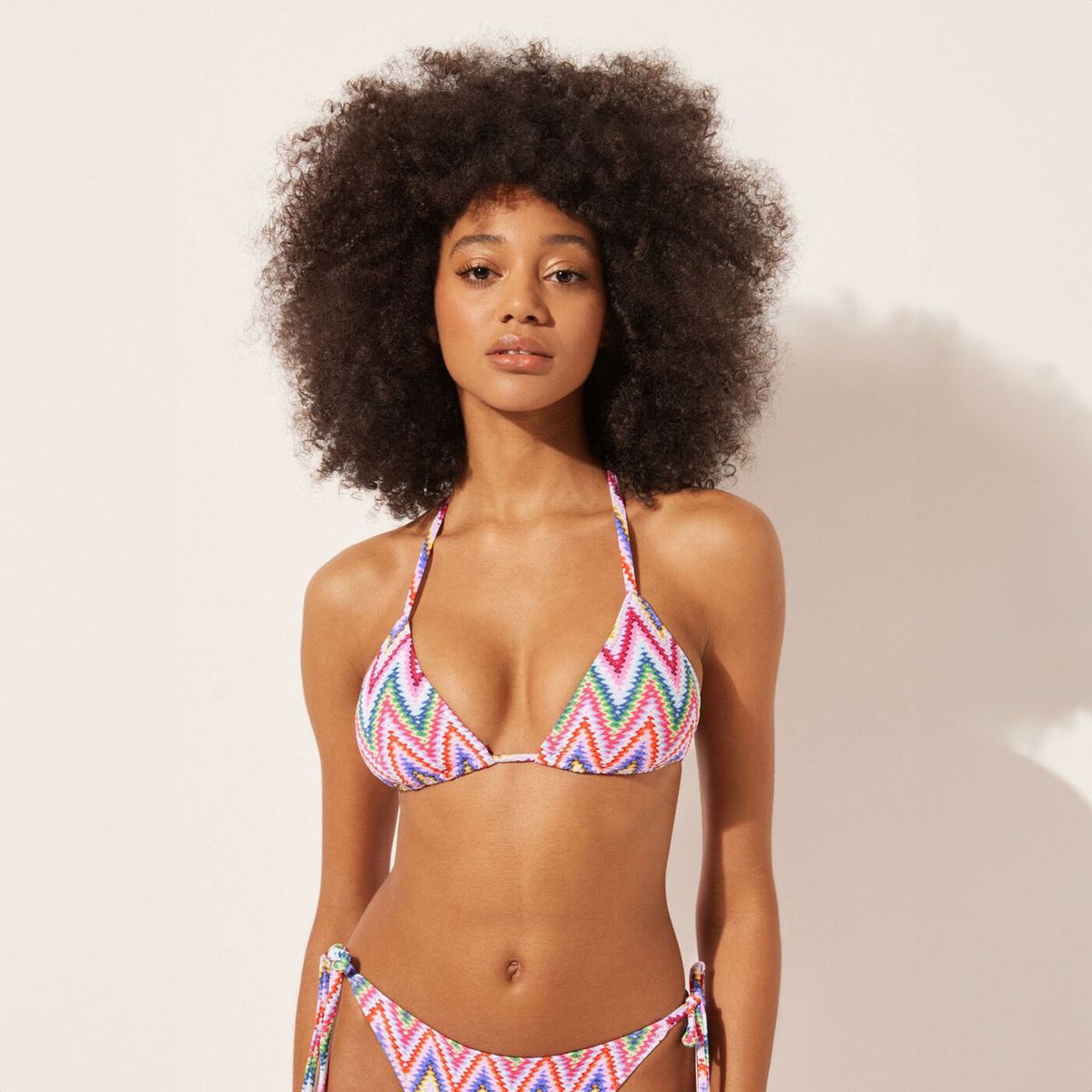 CALZEDONIA - Top de Bikini Triángulo Multicolor Chevron Mujer Calzedonia