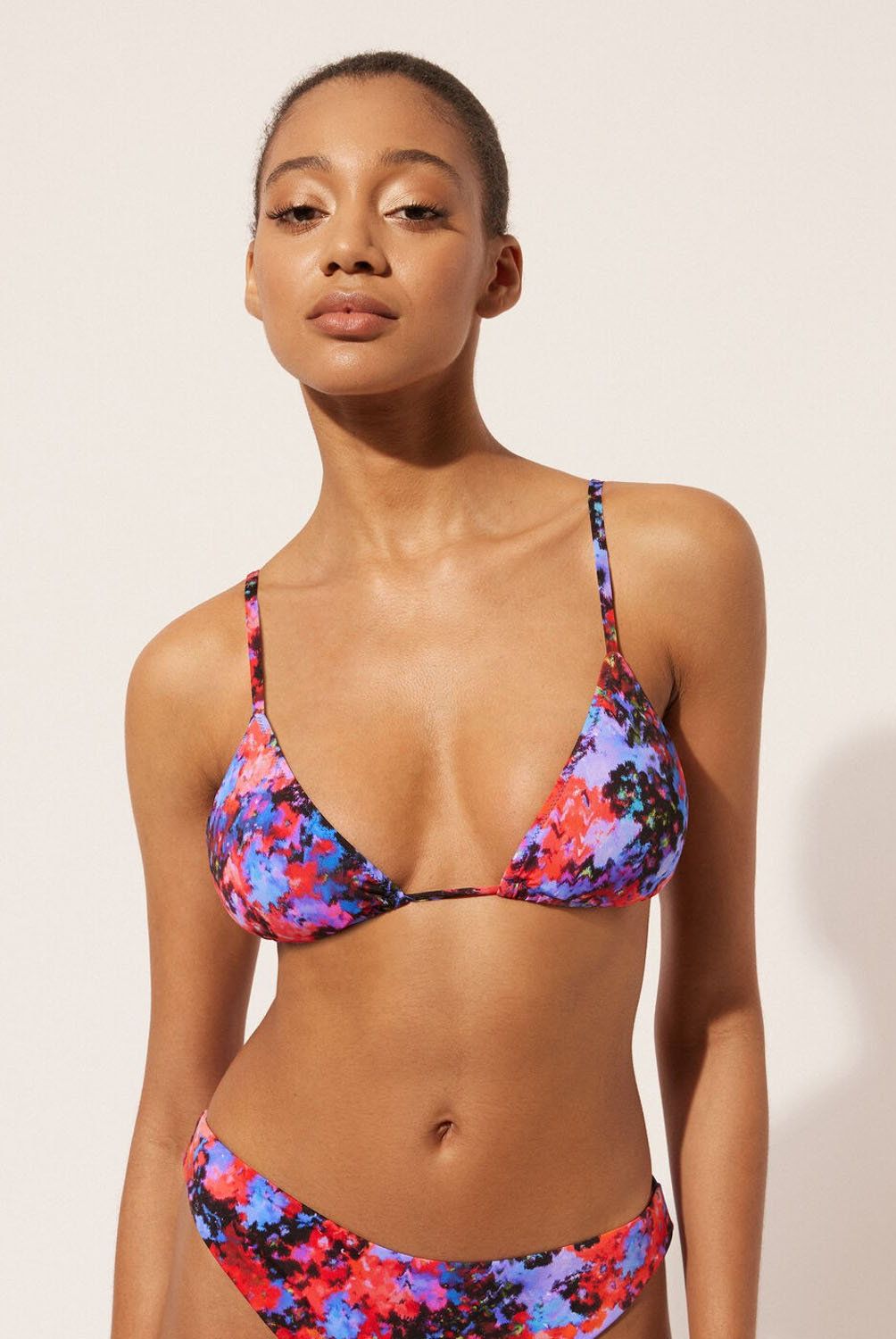 CALZEDONIA - Top de Bikini Triángulo Blurred Flowers Mujer Calzedonia