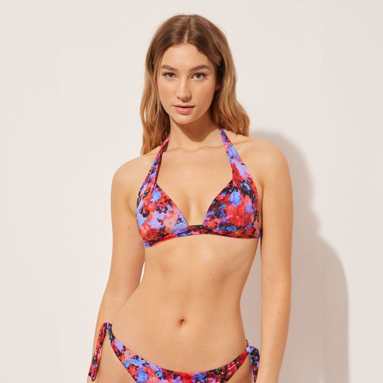 CALZEDONIA Top de Bikini Triángulo Blurred Flowers Mujer