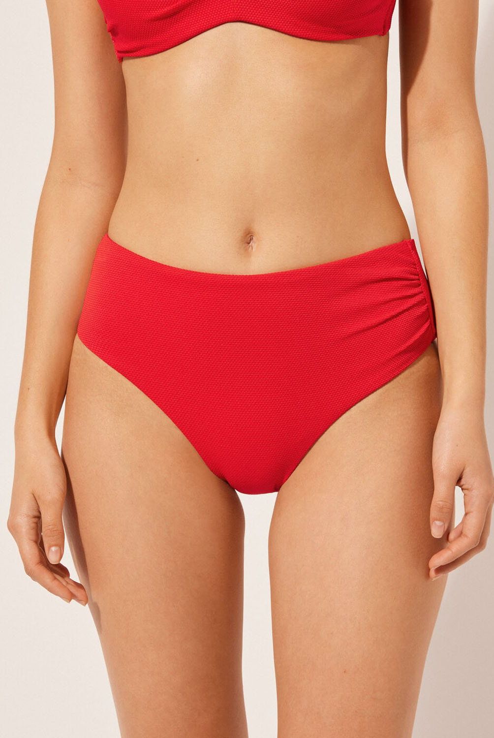 CALZEDONIA - Bottom de Bikini Cintura Alta Classic Piquet Mujer Calzedonia
