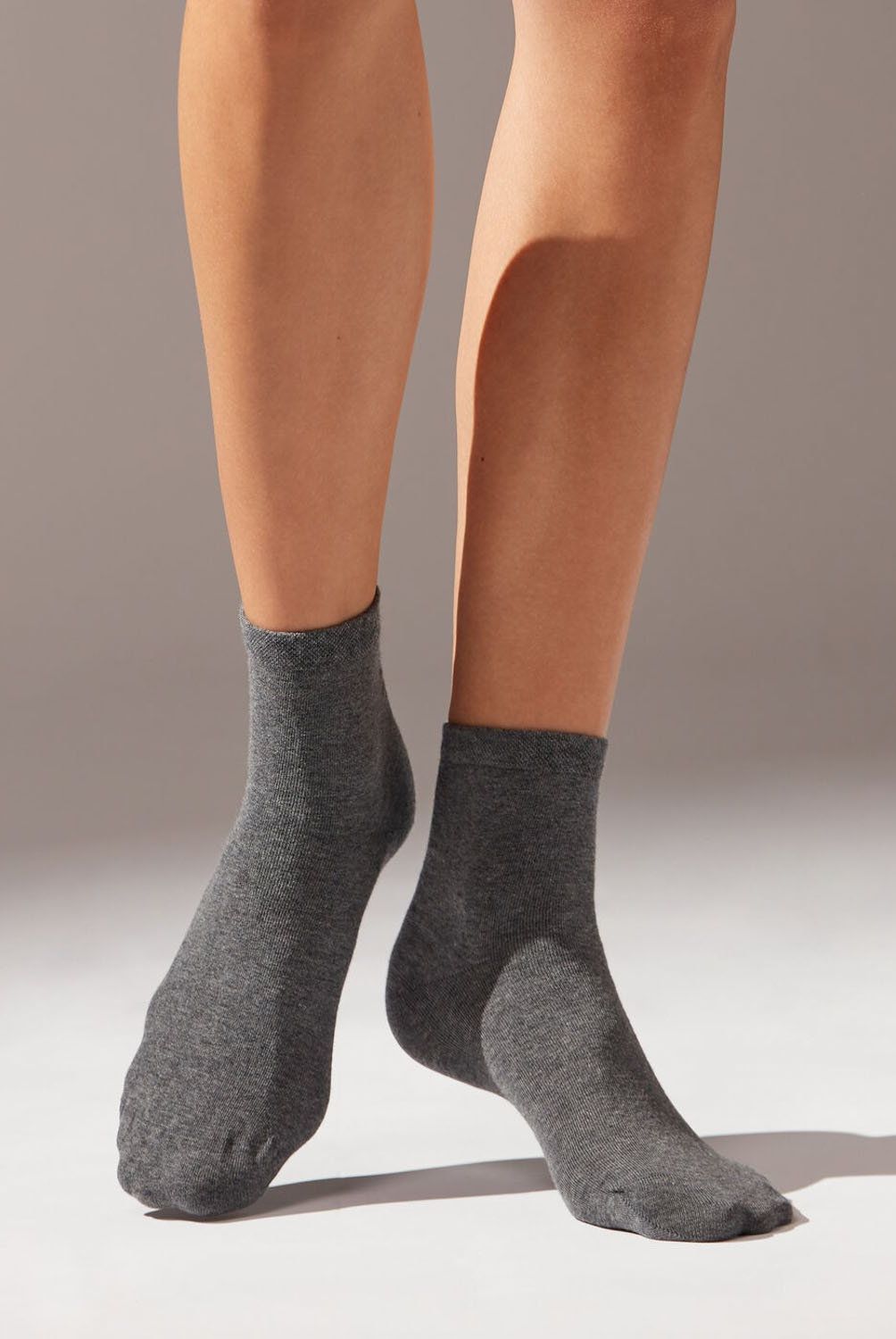 CALZEDONIA - Calcetines Cortos con Borde Rematado Mujer Calzedonia