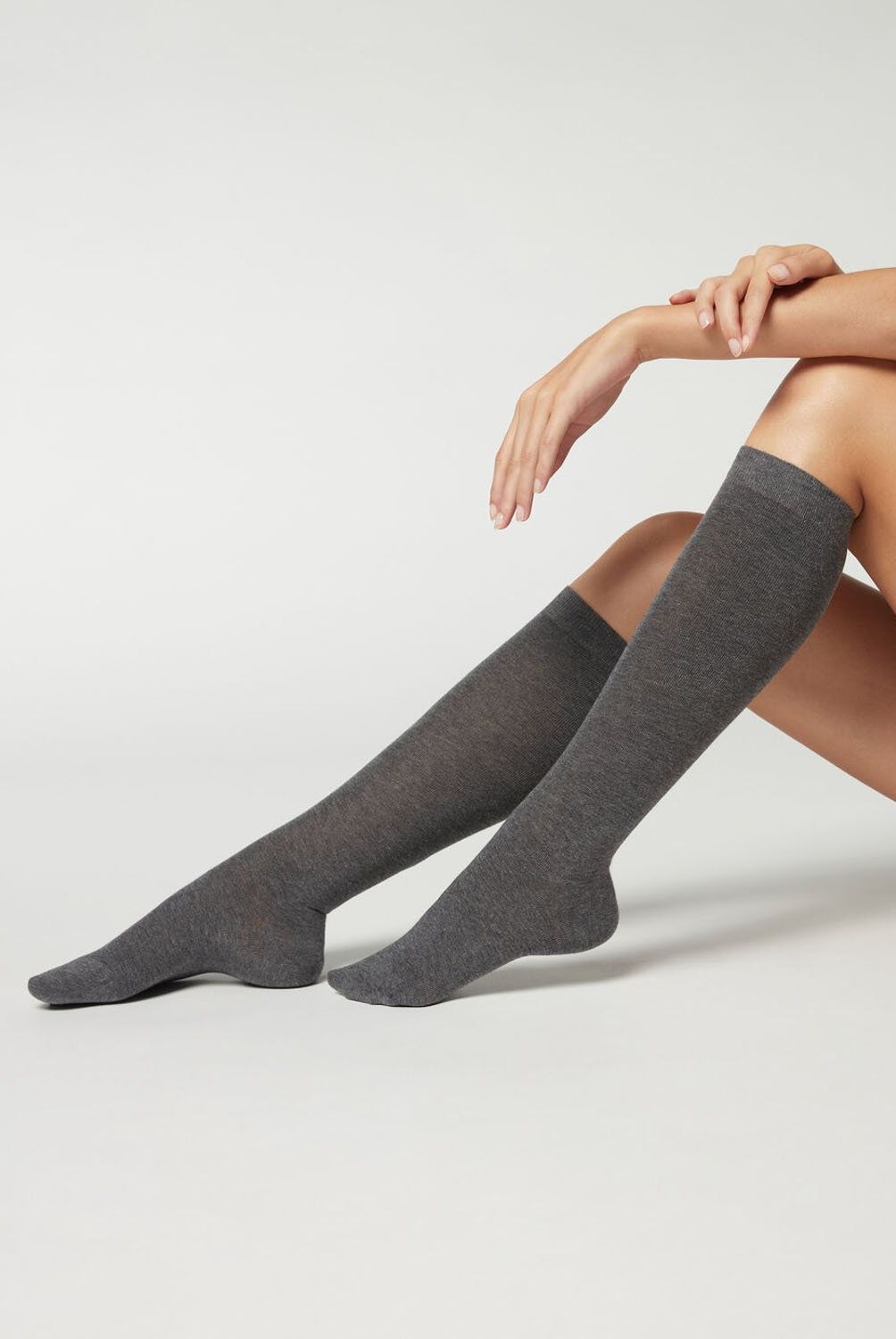 CALZEDONIA - Calcetines Largos de Algodón Mujer Calzedonia