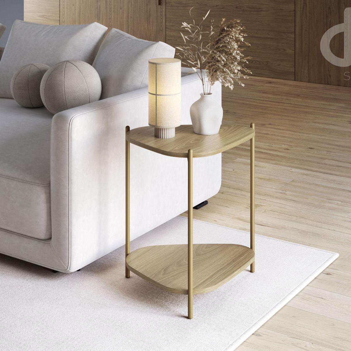 DECOCASA - Mesa Lateral Bruna Café Decocasa