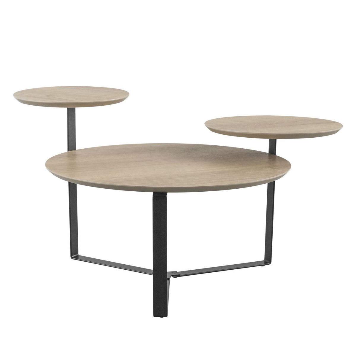 DECOCASA - Mesa De Centro Triple Domenica Café Pata Negra Decocasa