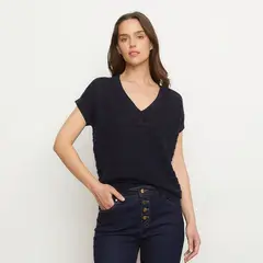 MAISON 123 - Polera Manga Corta Rayas Mujer